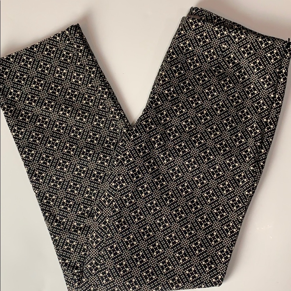 J JILL - Black Print Ankle Stretch Pants EC